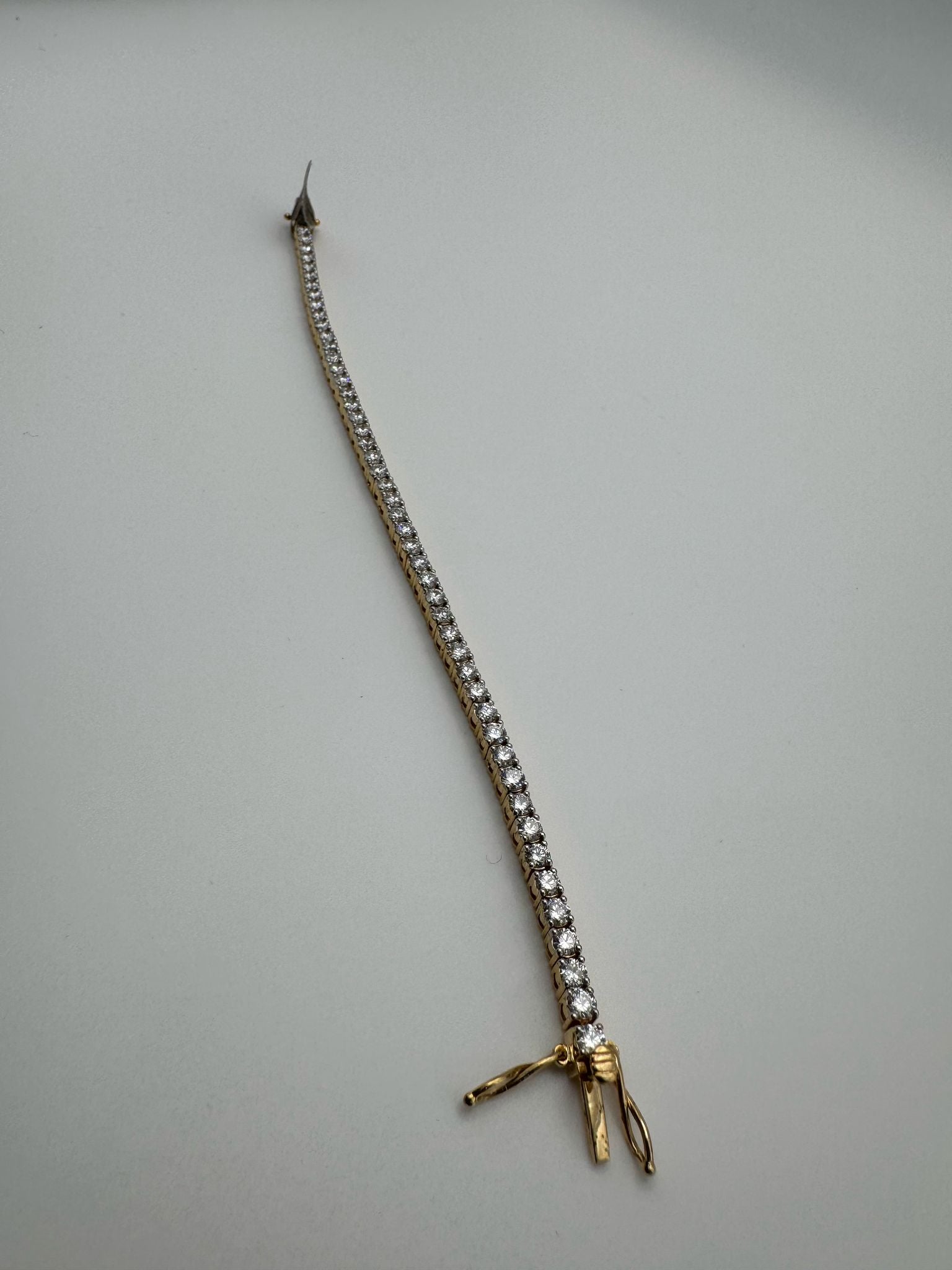 10k Yellow Gold CVD Diamond Bracelet - 7 Inches, 10 Pointers