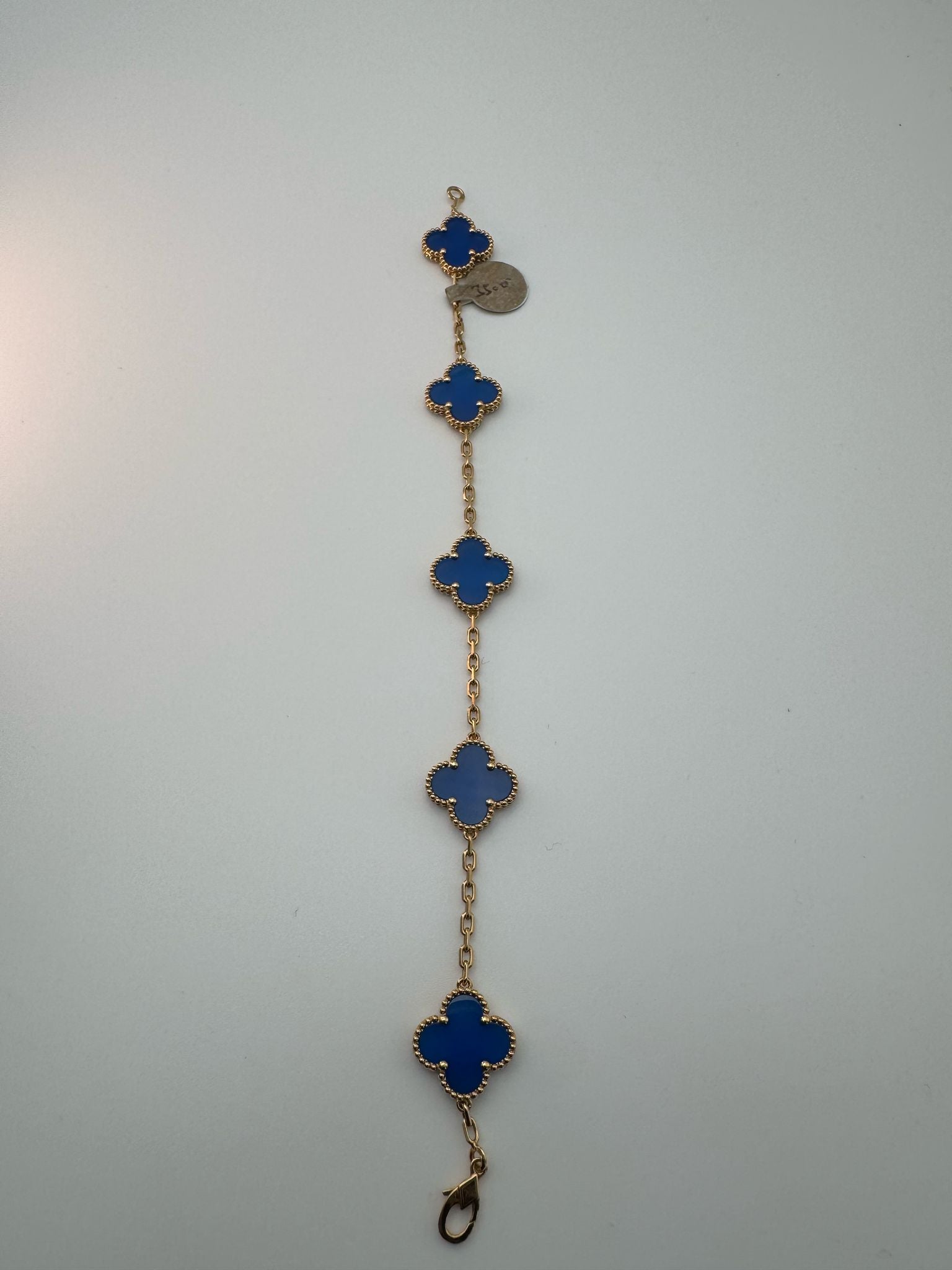 18K Yellow Gold Van Cleef Bracelet with Blue Stone