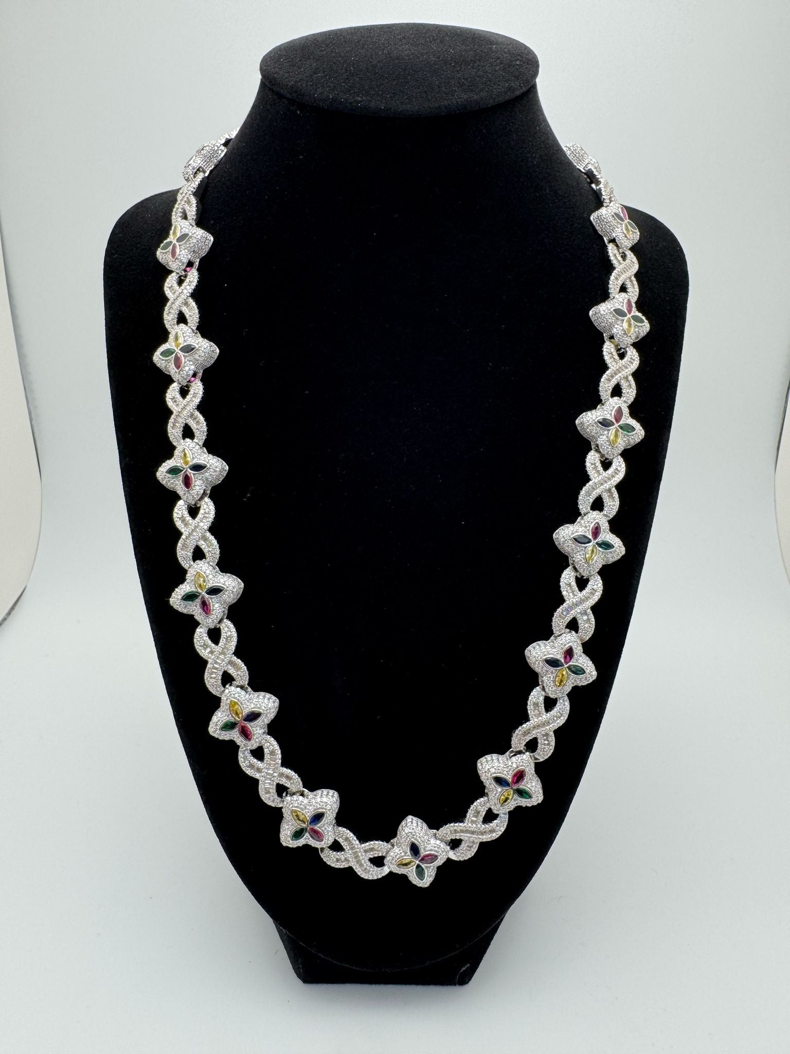 Stunning 20.50 Carat Moissanite Silver Necklace - 22 Inches