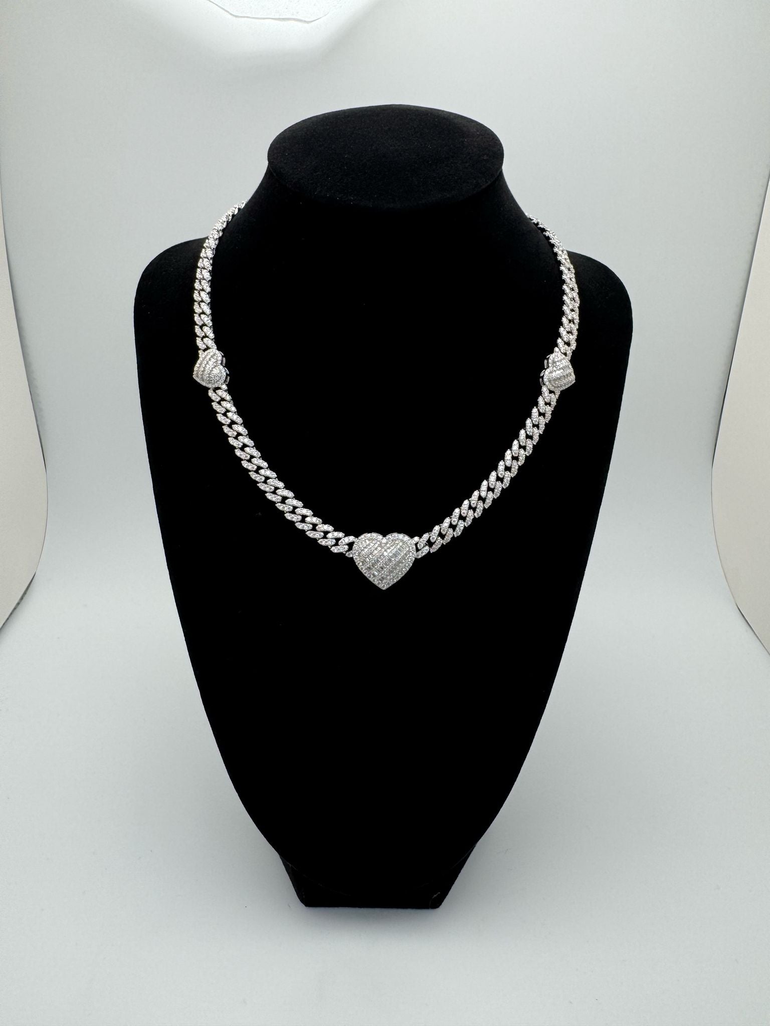 Dazzling Silver Necklace with 11.38 Carat Moissanite Stones