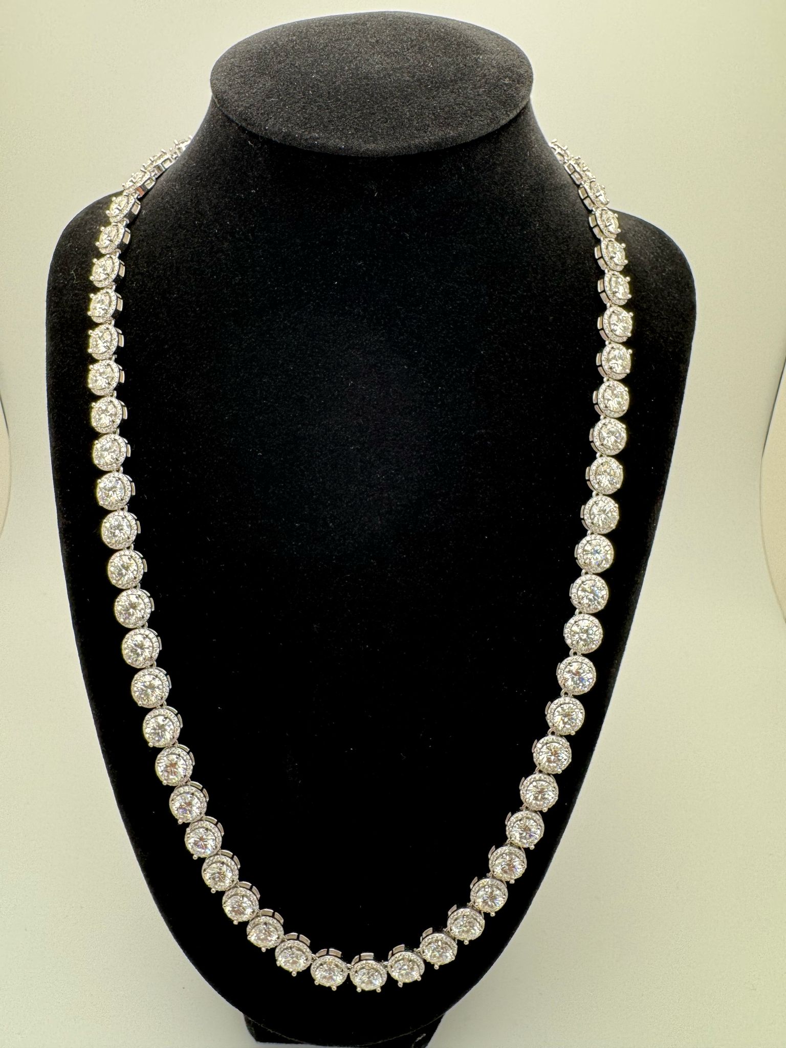 Stunning 54.71 Carat Moissanite Silver Necklace - 22 Inches