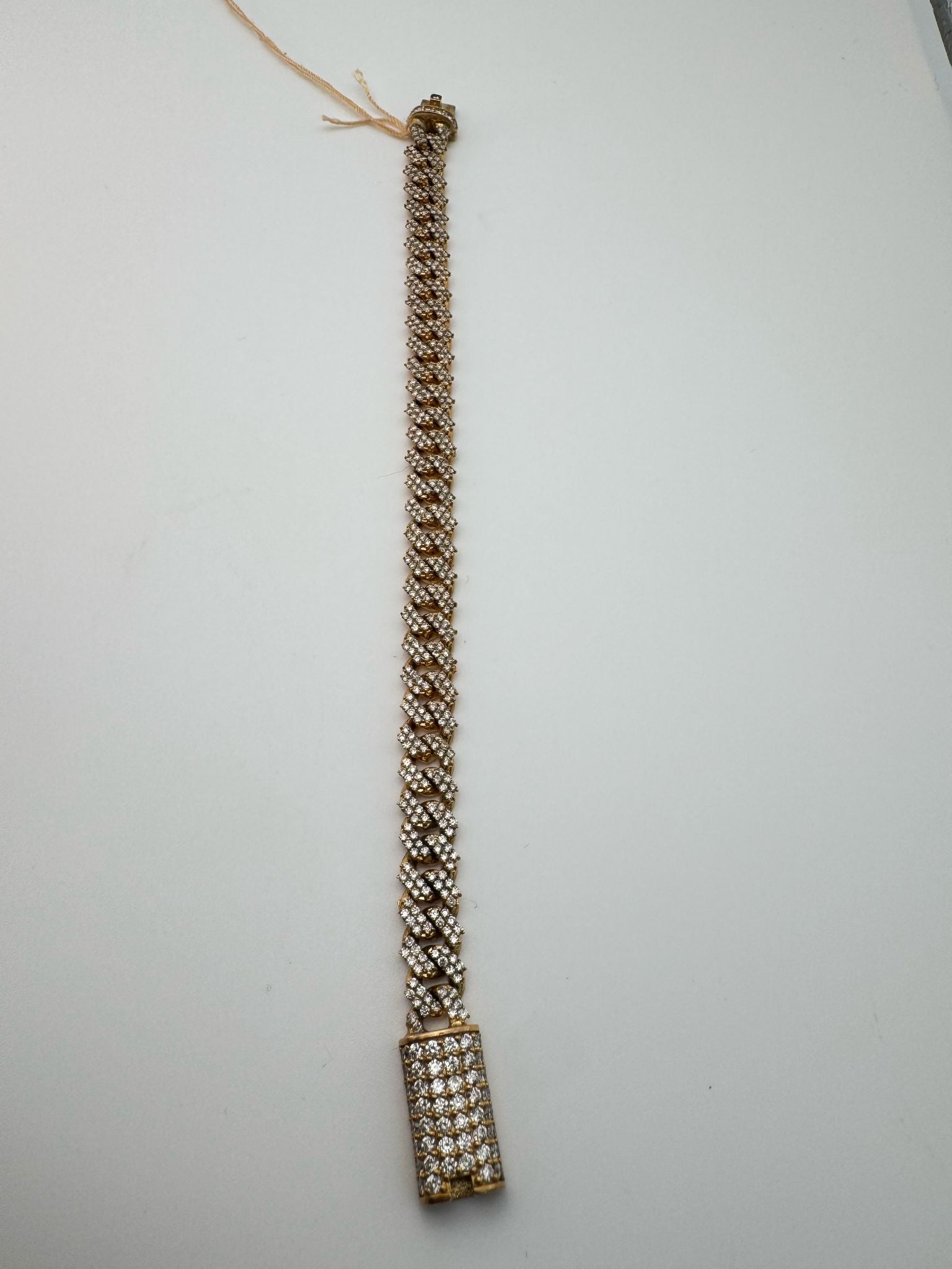 10k Gold Bracelet with 8 Carat Real Diamonds - 9mm, 7.5 Inches