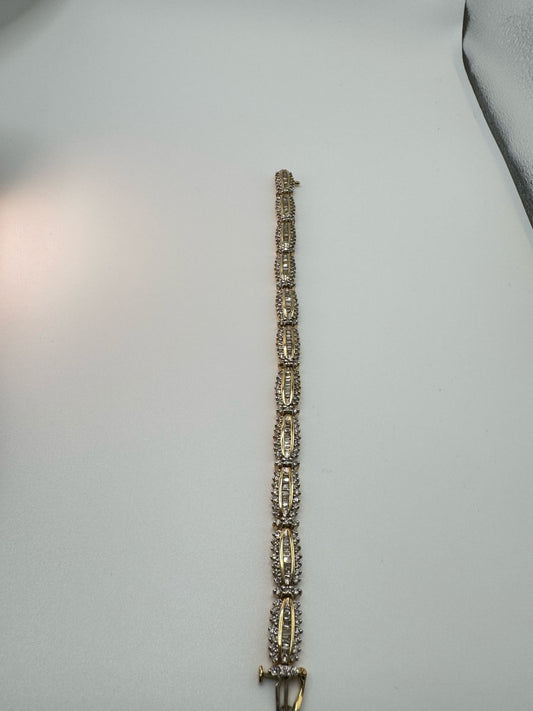 14K Yellow Gold Bracelet with 6 Carats of Real Diamonds