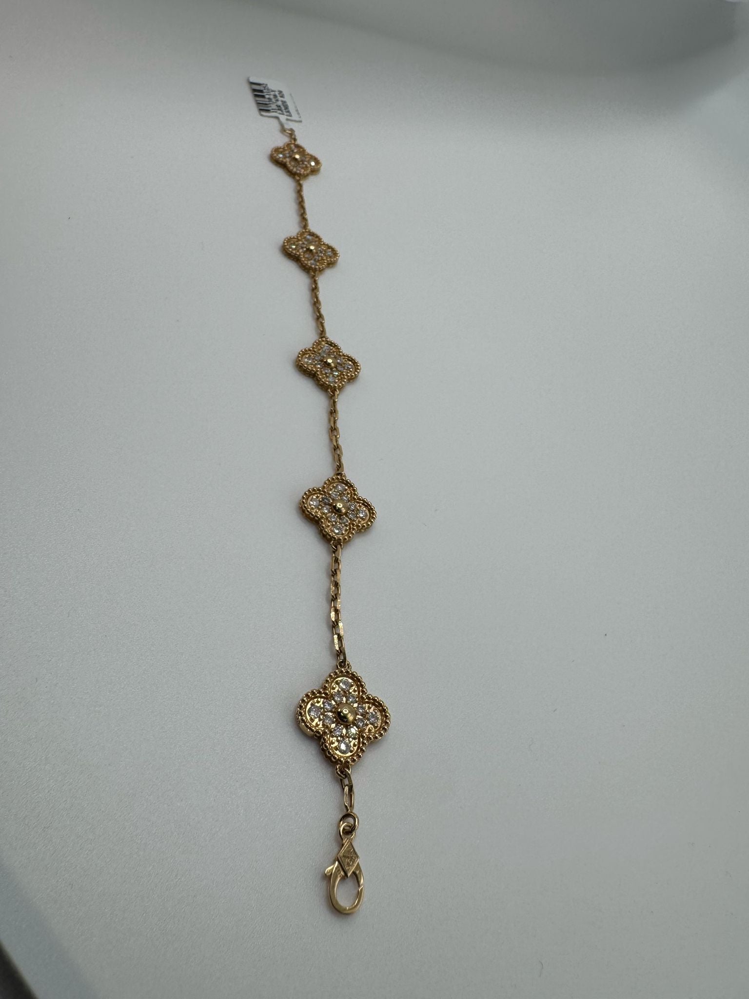 18K Yellow Gold Bracelet with 2.45 Carat Real Diamonds - 16mm, 7.5 Inches