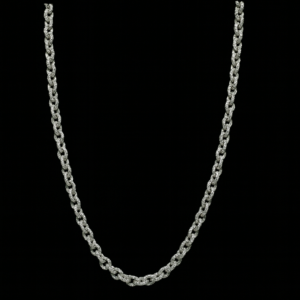 Stunning Silver Necklace with 15.70 Carat Moissanite Stones, 22 Inches